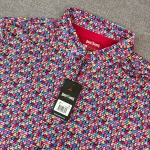 Bogey Bros Polo Men XL Multicolor Wale Tail Golf Shirt Performance Stretch NWT